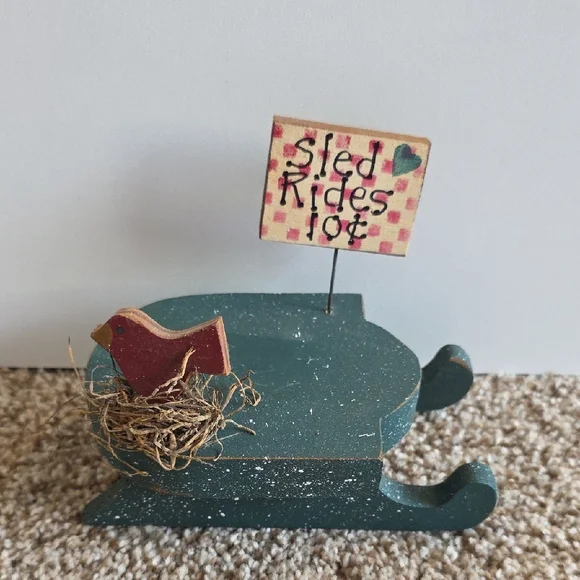 Winter - Snowman Sled Decor - Wood - Picture 2 of 8